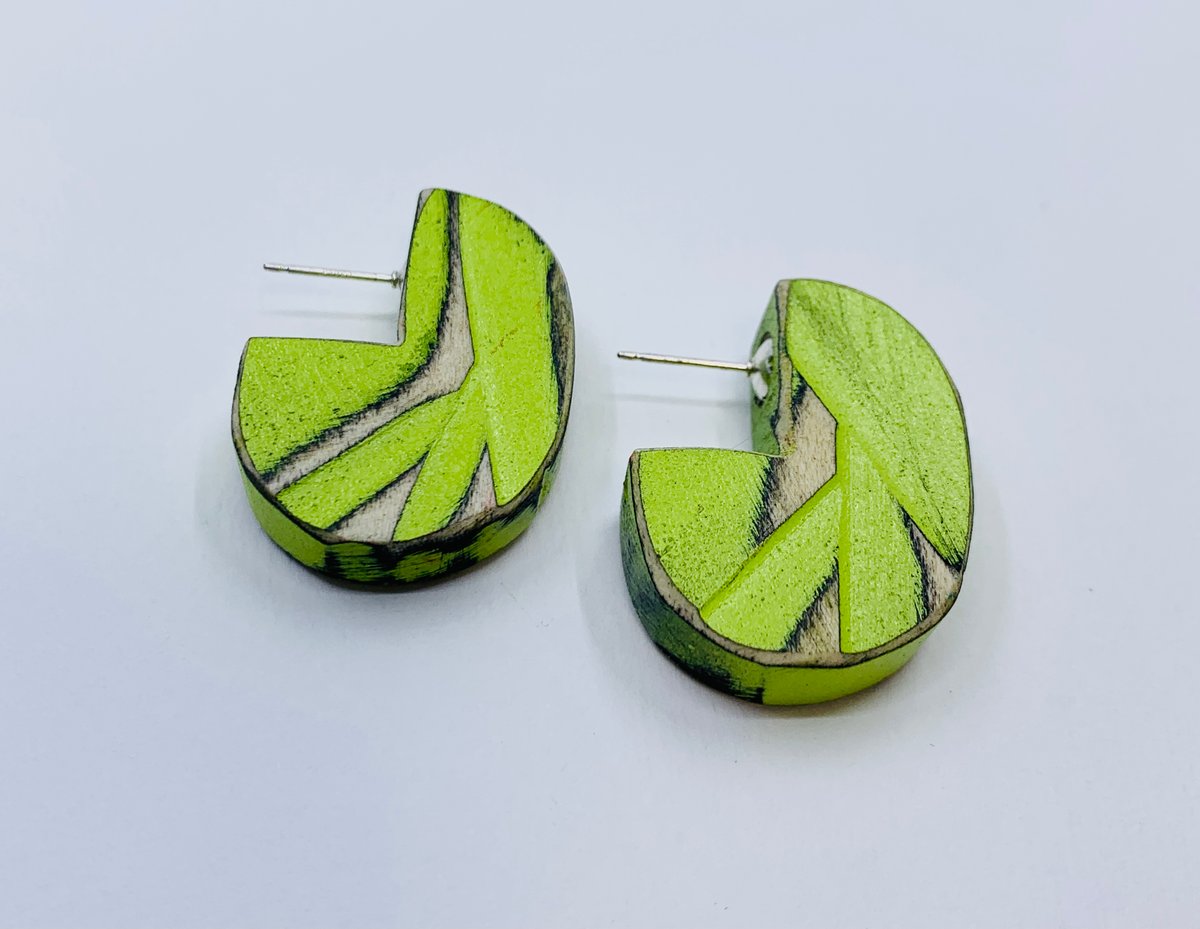 3/4 Circle Wooden Earrings by Morgan Hill
