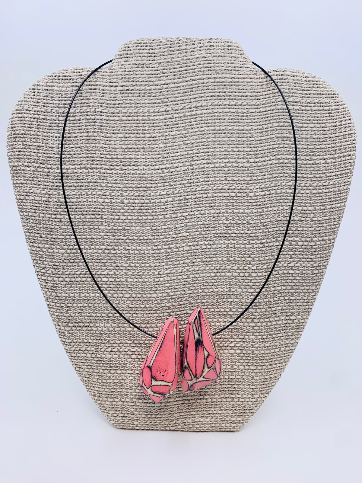 Faceted Wooden Pink Necklace by Morgan Hill