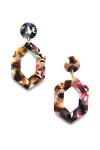 Hexagon-Shaped Multi-Color Earrings