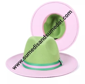 Image of S & S Double Colors Fedoras with Hat Band