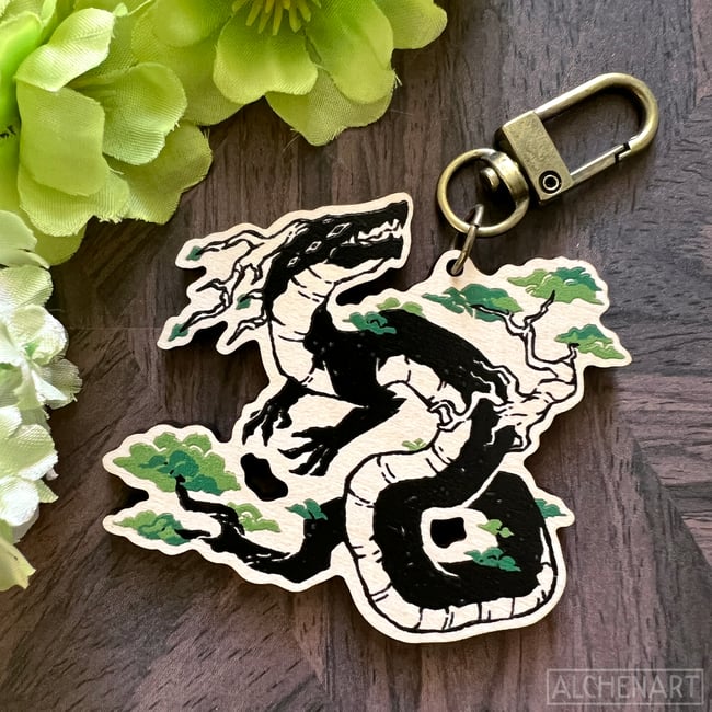 Bonsai Dragon Wooden Charm