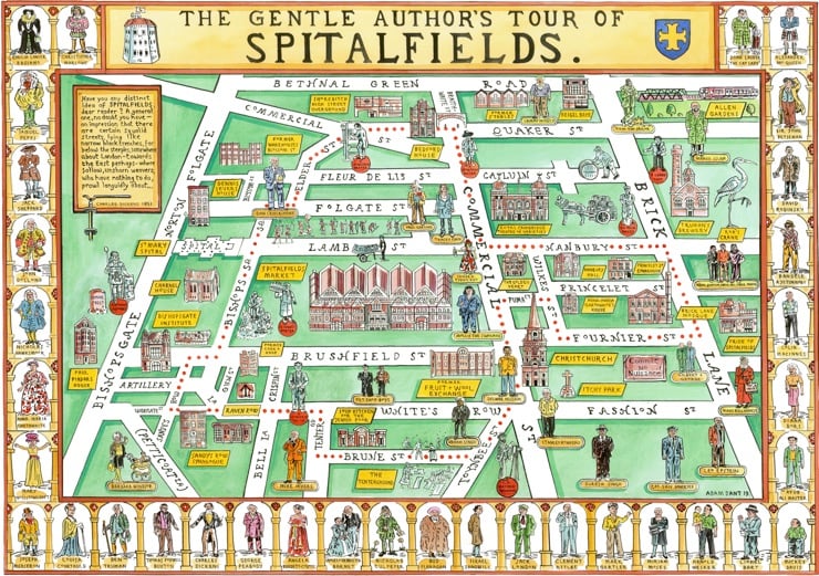 Spitalfields Life Books The Gentle Author S Tour Of Spitalfields Map   DEST3332 RT 