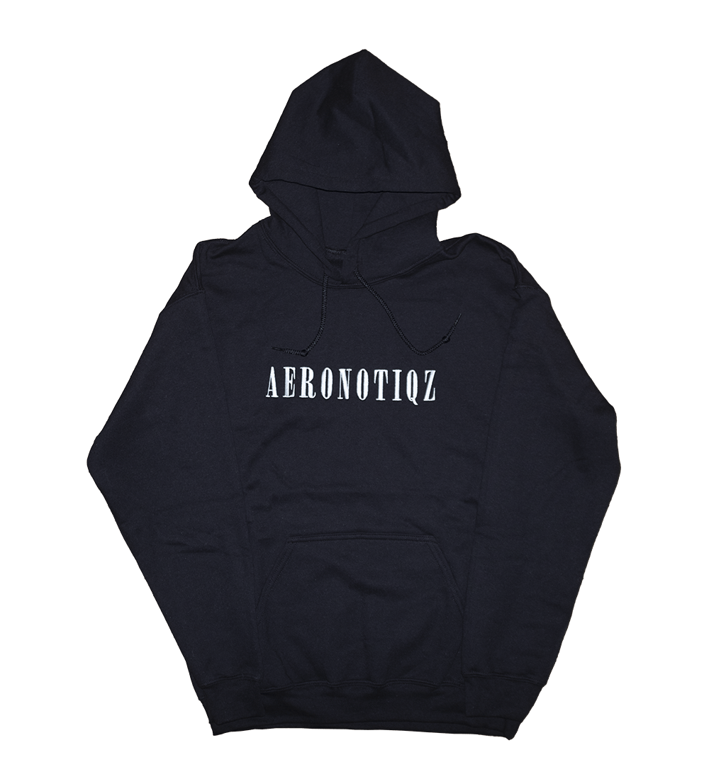 Black Aeronotiqz Embroidered Hoodie