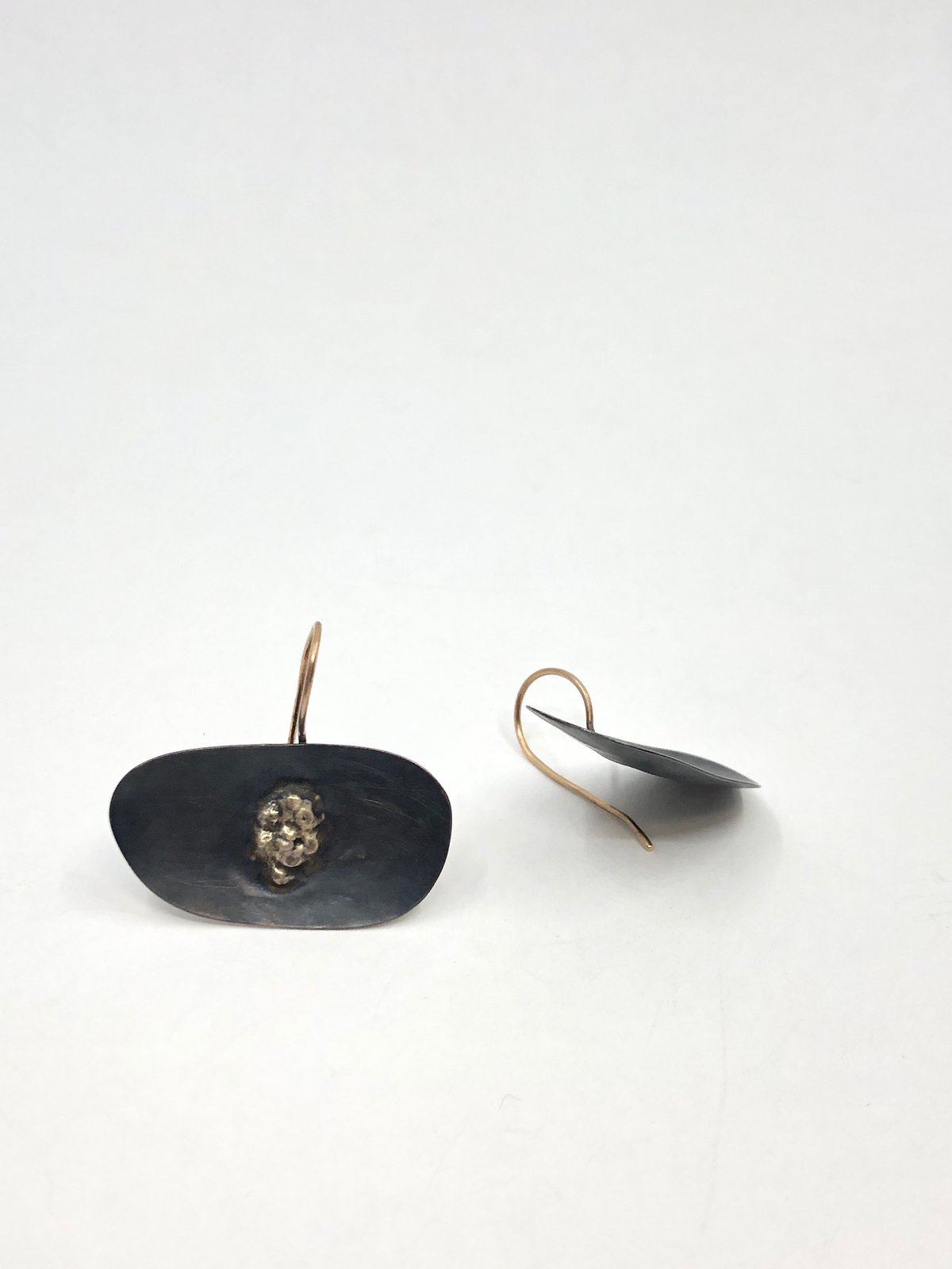 Gold And Silver Earrings by Peg Fetter