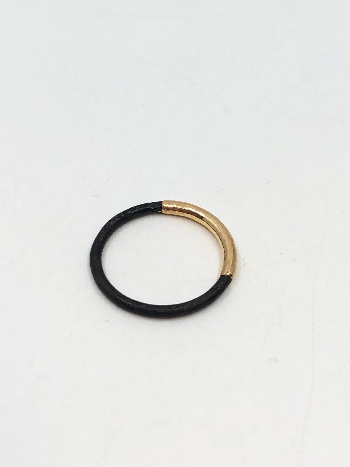 Steel Ring With Gold by Peg Fetter