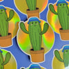 Saguaro Buddy Holographic Vinyl Sticker