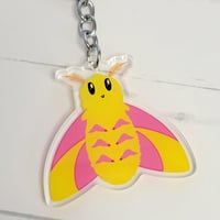 Image 2 of Rosy Maple Moth Acrylic Keychain