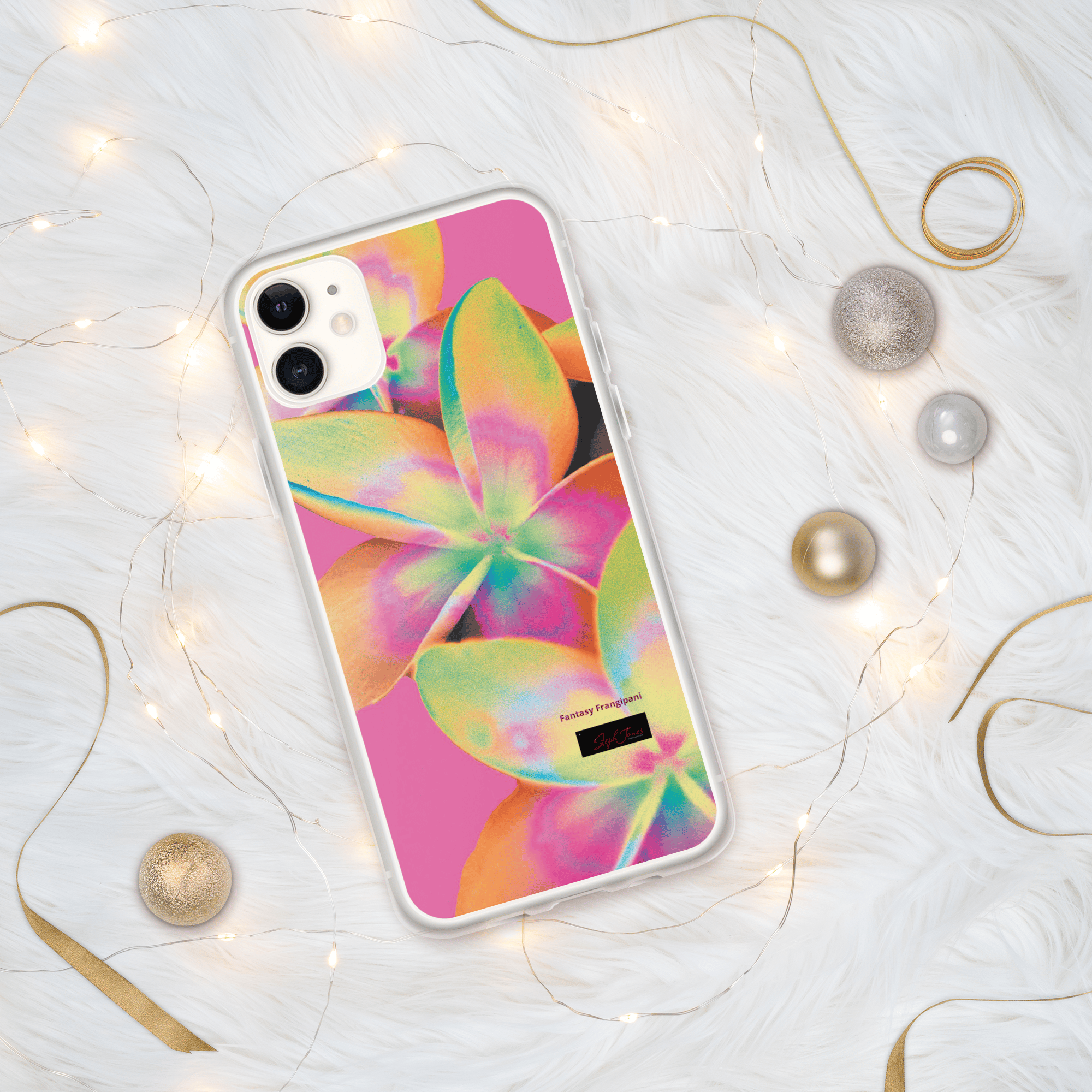 Image of Fantasy Frangipani iPhone Case. Steph Jones Photographer Fantasy Flower Collection.