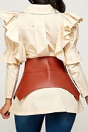 SASHAY - Ruffle Top with Vegan Leather Belt