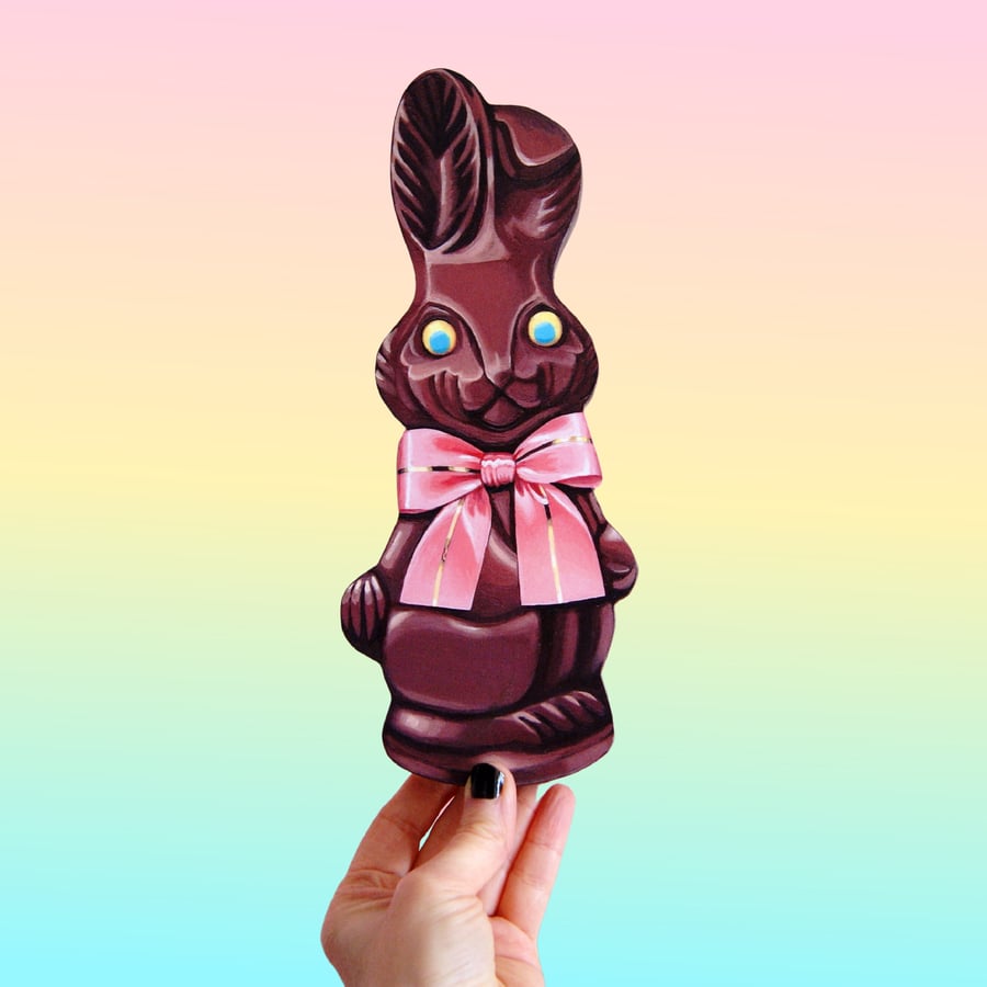 Image of Chocolate Easter bunny plaque 10”