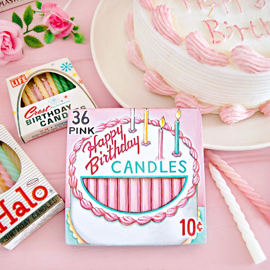 Image of Box of Birthday Candles mini plaque 