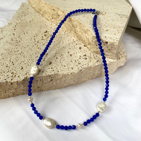 Image of ISLA NECKLACE BLUE AGATE