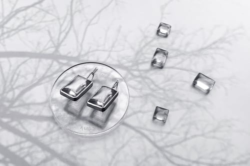 Image of "Always higher" silver earrings with rock crystals · SEMPER IN ALTUM ·