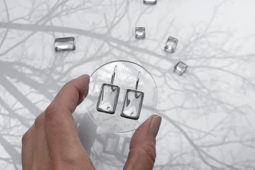 Image of "Always higher" silver earrings with rock crystals · SEMPER IN ALTUM ·