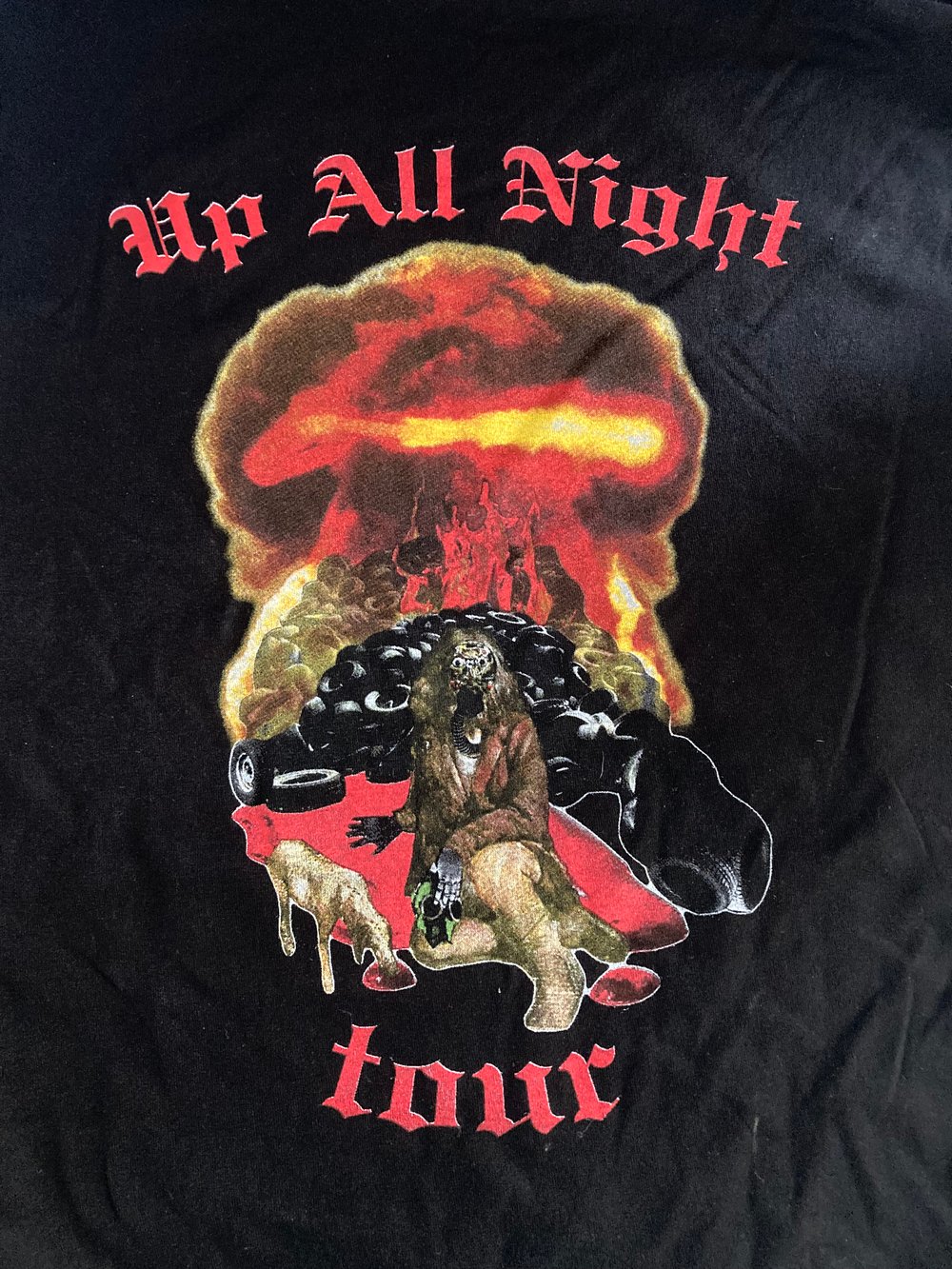 THE SPITS "UP ALL NGHT" 2 SIDED TOUR SHIRT, BLACK