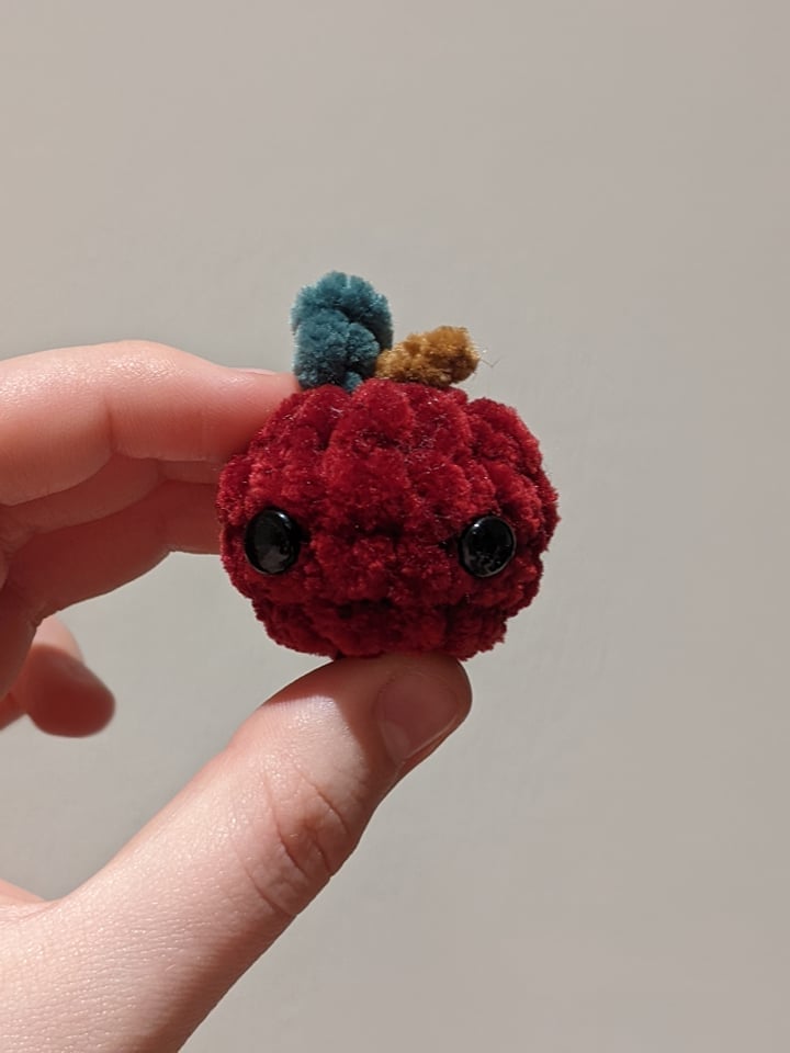 Image of Crochet Pocket Apple - Red