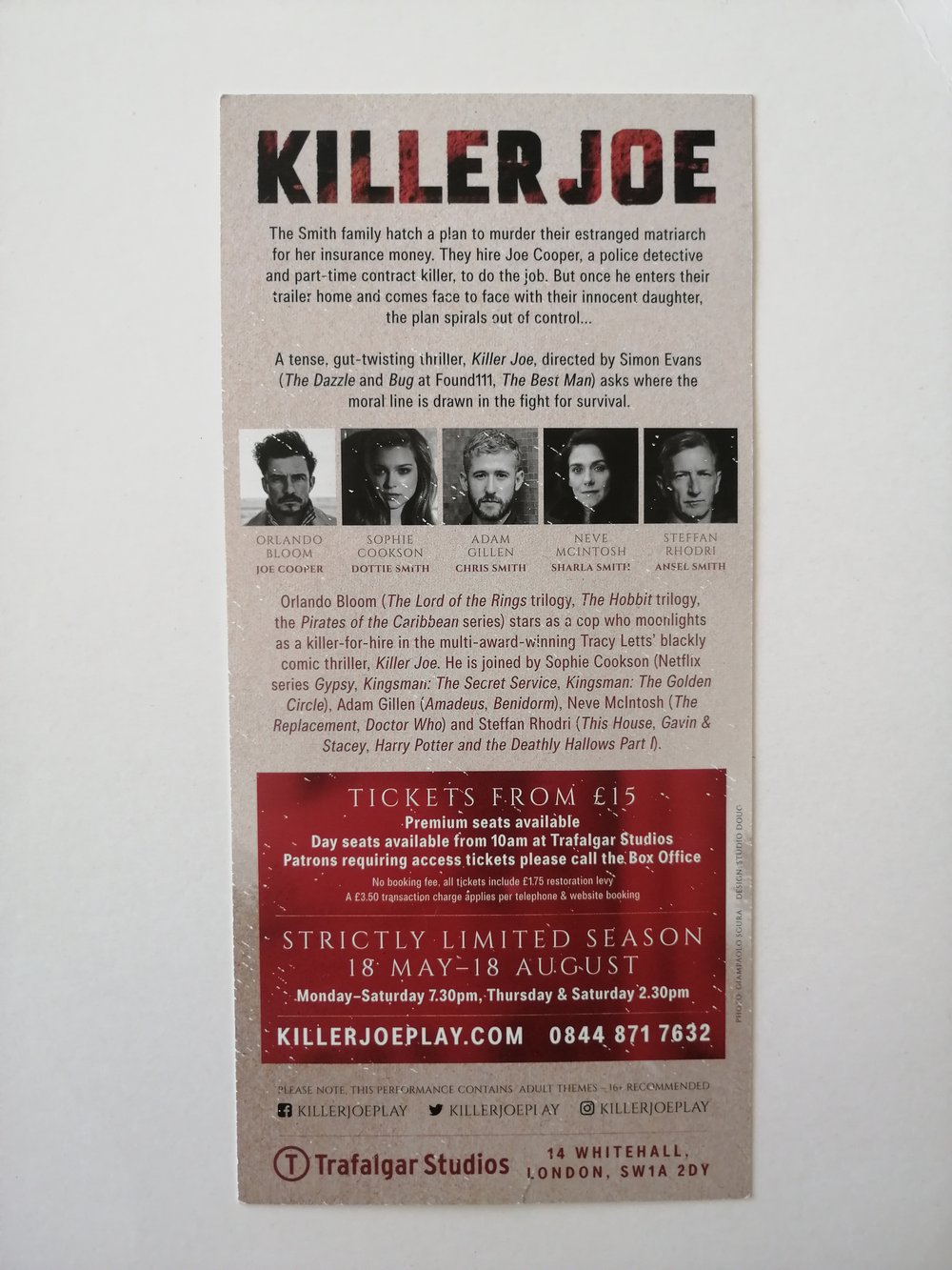 Orlando Bloom Killer Joe Signed Flyer