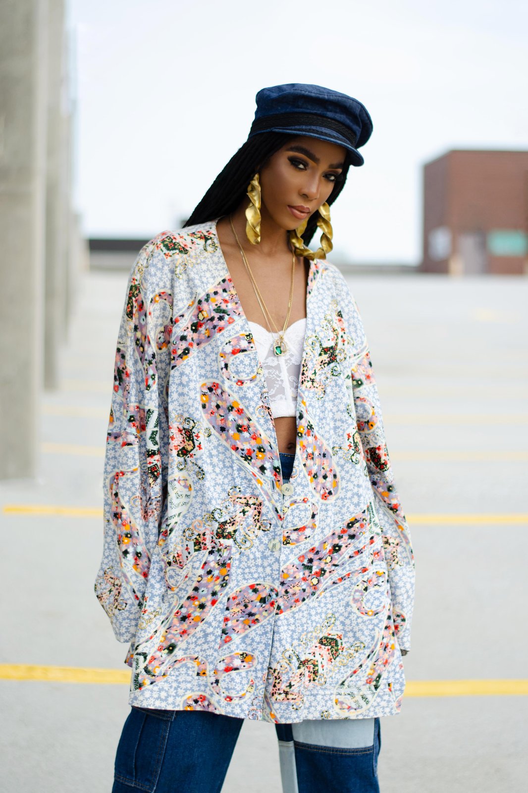 Vintage Mixed Print Soft Paisley Boyfriend Blazer Golden Bird Boutique