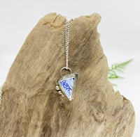 Image 2 of STERLING SILVER BEZELED SEA POTTERY w/BUBBLES AND SILVER CHAIN
