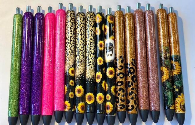 Glitter Leopard Pen, Glitter Personalized Gel Pens