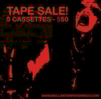 TAPE SALE - 5 CASSETTES FOR $50