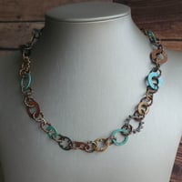 Image 2 of Rustic Southwestern Style Washer Chain Necklace