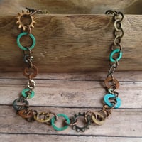 Image 3 of Rustic Southwestern Style Washer Chain Necklace