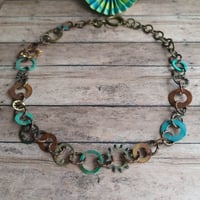 Image 4 of Rustic Southwestern Style Washer Chain Necklace