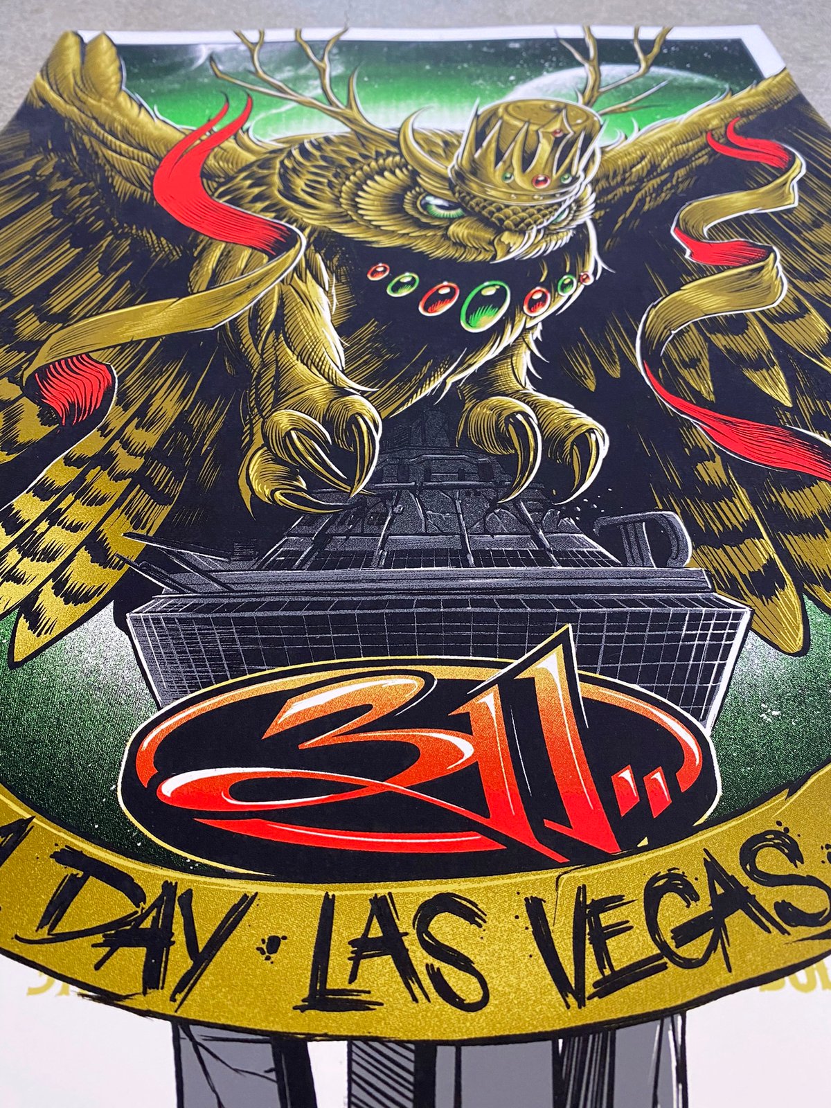 311 Day LAS deals VEGAS Owl King GIG Poster 2022, RARE RAINBOW FOIL ED, HAND SIGNED!