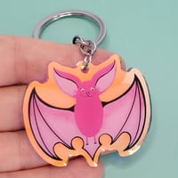 Image 1 of Rainbow Acrylic Pinky Bat Keychain 