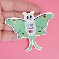 Image 2 of Fiber Arts Luna the Moth Vinyl Sticker 
