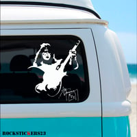 Image 1 of Ace Frehley vinyl portrait stickers guitar, car, laptop KISS without background decal + autograph