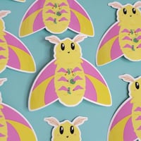 Image 2 of Knitting Rosy the Maple Moth Vinyl Sticker 