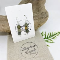 Image 1 of Sterling Silver & Wild Horse Jasper Stone Earrings