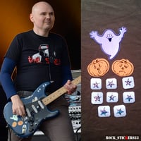 Image 1 of Billy Corgan blue Strat stickers Smashing Pumpkins guitar decal ghost set 11
