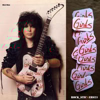 Image 1 of Mick Mars Girls Girls Girls guitar stickers Kramer Telecaster Motley Crue vinyl decal set 12 