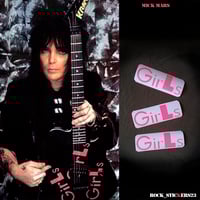 Image 1 of Mick Mars guitar stickers "Girls Girls Girls" Kramer decal vinyl Motley Crue set 3