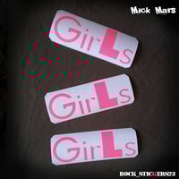 Image 2 of Mick Mars guitar stickers "Girls Girls Girls" Kramer decal vinyl Motley Crue set 3