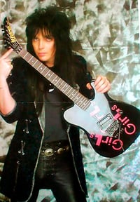 Image 3 of Mick Mars guitar stickers "Girls Girls Girls" Kramer decal vinyl Motley Crue set 3