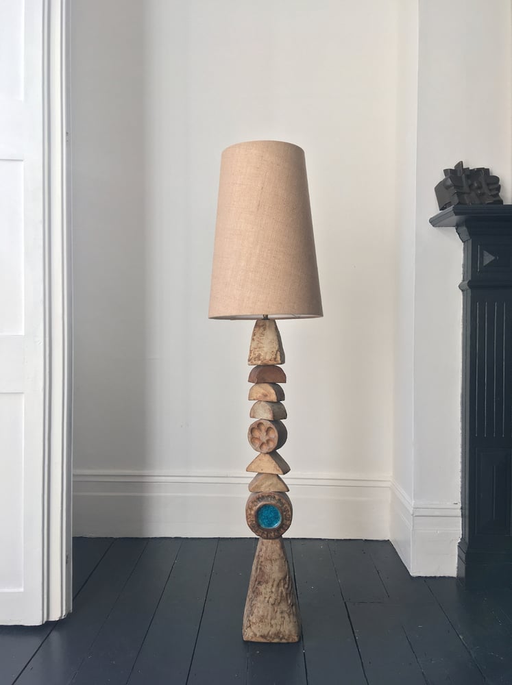 Image of Bernard Rooke Studio Ceramic TOTEM Floor Lamp, England