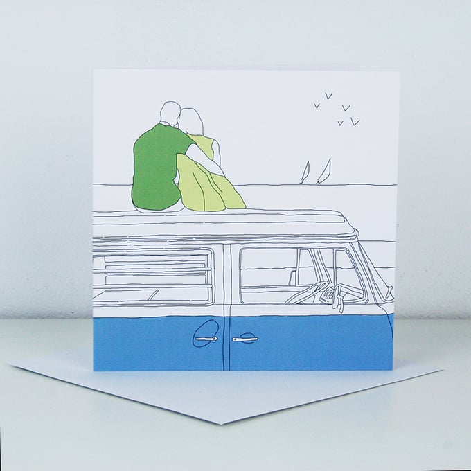 Image of Campervan Greetings Card 'A Room With A View' - blank inside