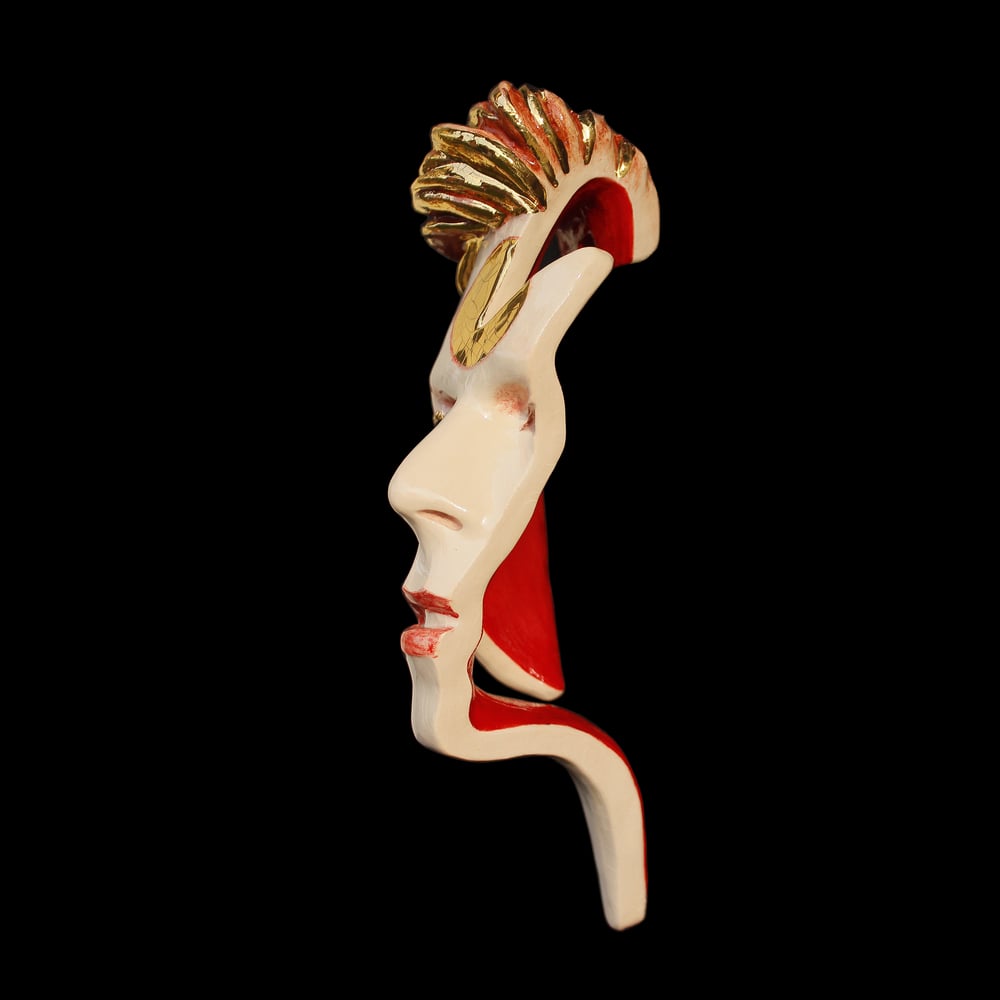 'Ziggy Flash' David Bowie Painted Ceramic Face Sculpture