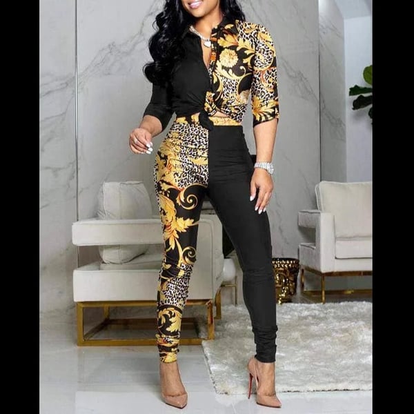 Image of BOSS LADY PANTS SET (GOLD)