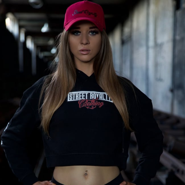Street Royalty Black Cropped Hoodie 