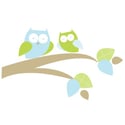 Mommy and Baby Owl Fabric Decal - Removable and Reusable