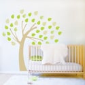 Windy Tree Fabric Decal - Removable and Reusable