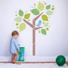 Tree and Bird Fabric Wall Decal - Removable and Reusable