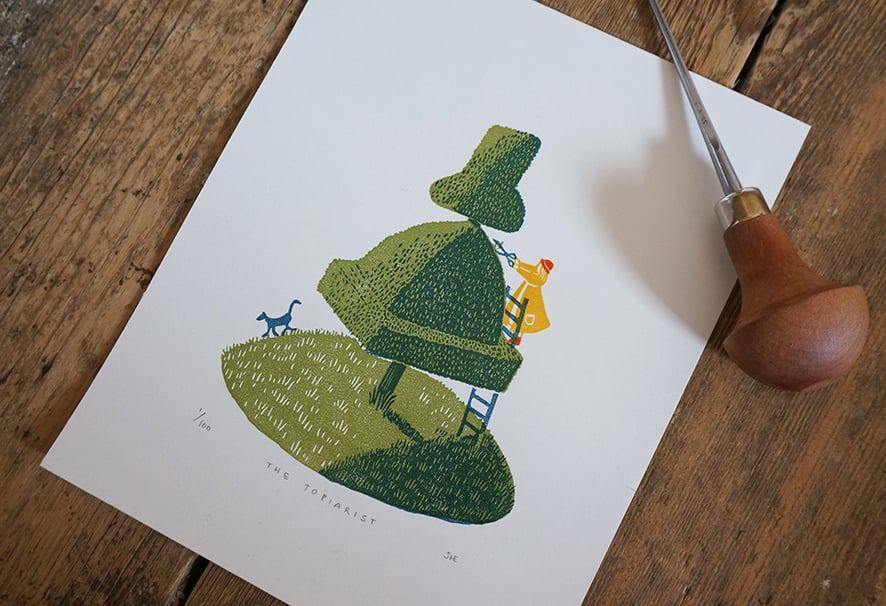 Image of The Topiarist - Linocut