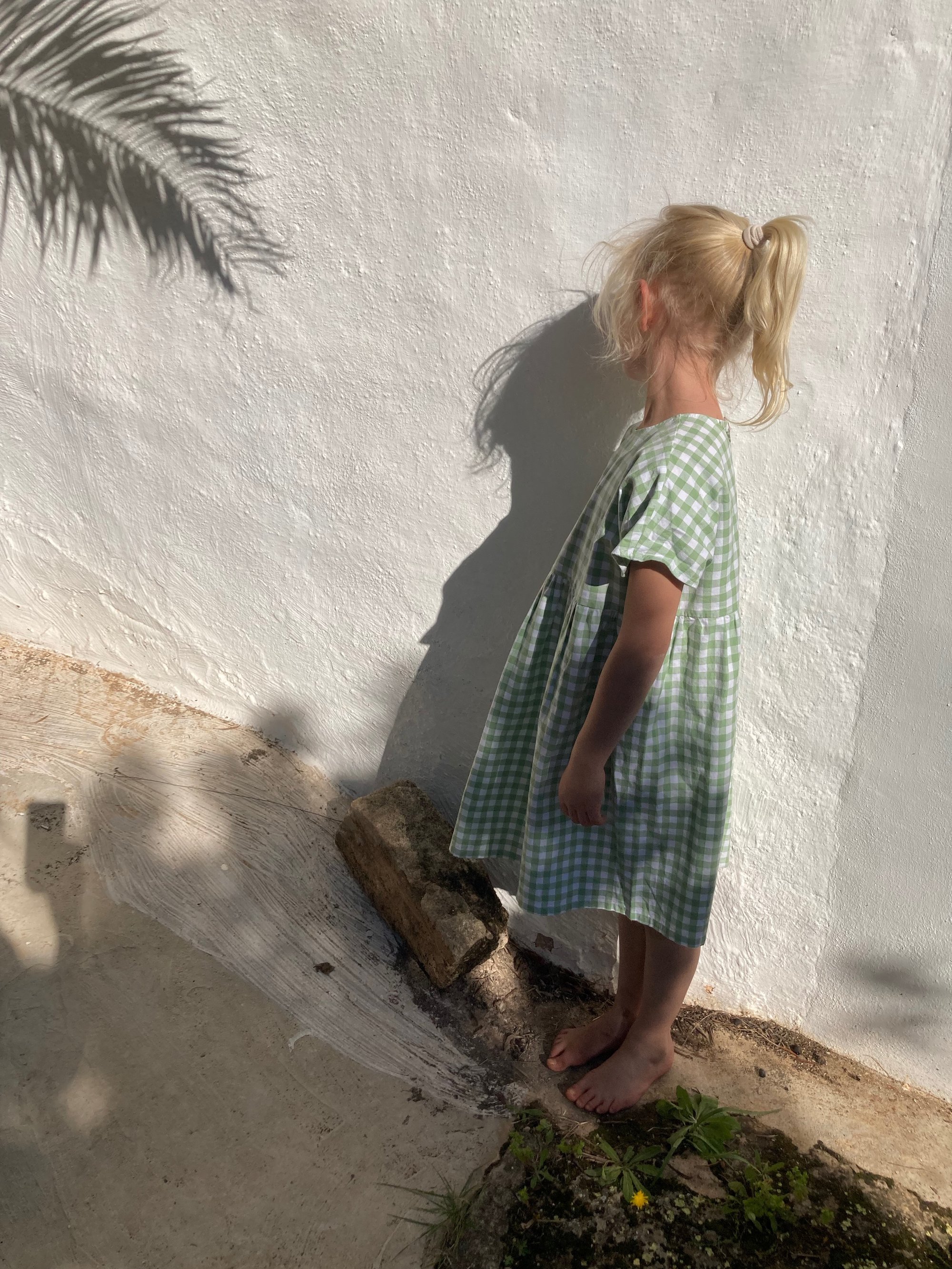 Garden Dress - green check | robe of feathers Garden Dress - green check | robe of feathers