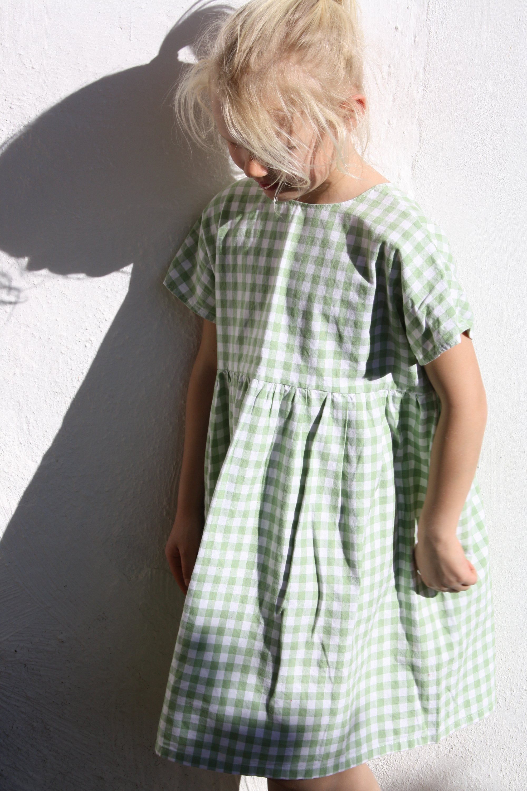 Garden Dress - green check | robe of feathers Garden Dress - green check | robe of feathers